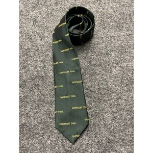 Vintage Forbes Capitalist Tool Green Yellow 100% Silk Tie Designer Collection
